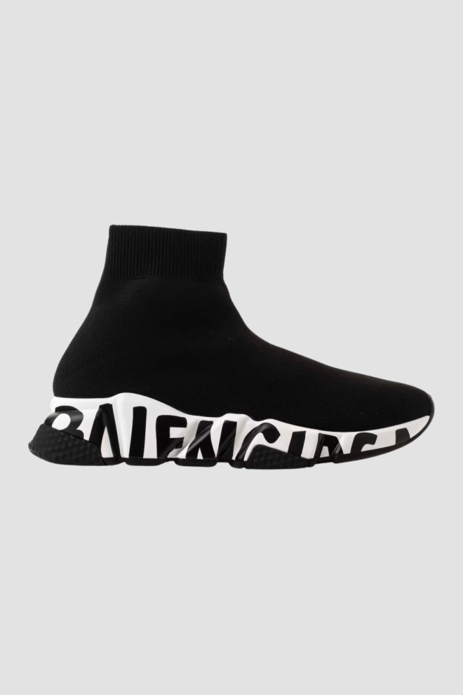 BALENCIAGA Black SPEED LT GRAFFITI SNEAKERS shoes