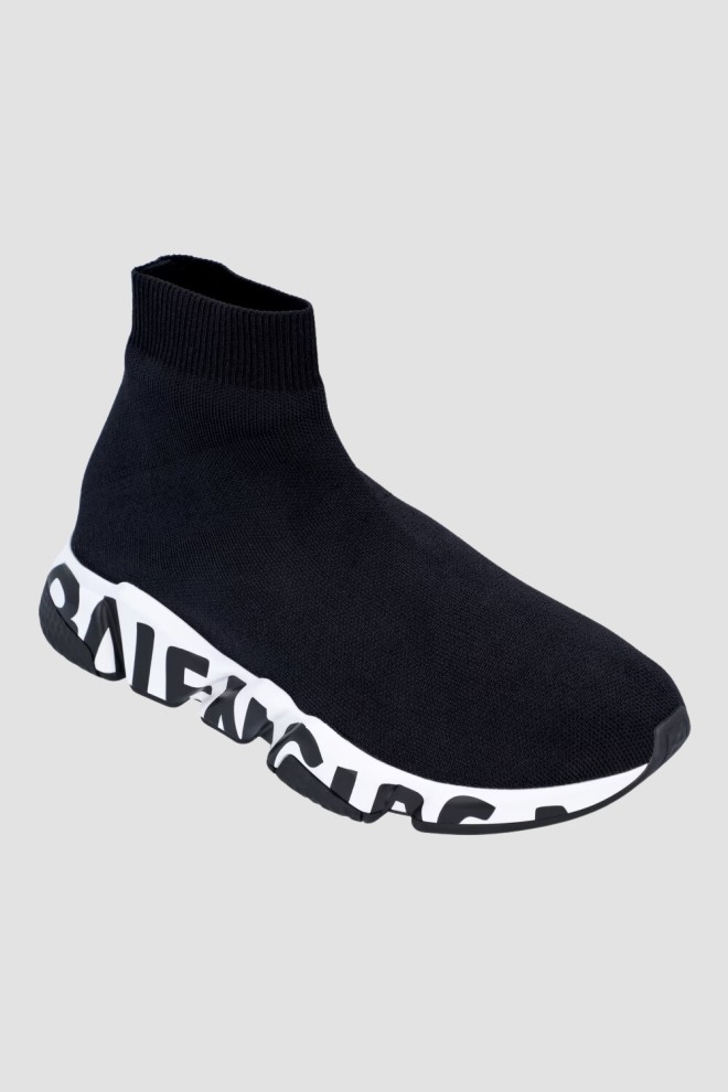 BALENCIAGA Black SPEED LT GRAFFITI SNEAKERS shoes