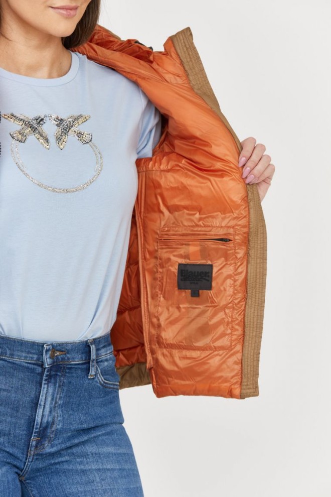 BLAUER Brown jos femei Claudia moda jos sacou cu glugă