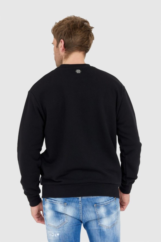 PHILIPP PLEIN Black men's ls skull sweatshirt