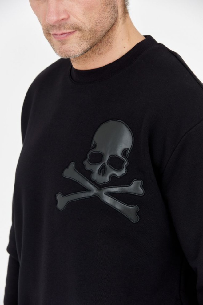 PHILIPP PLEIN Black men's ls skull sweatshirt