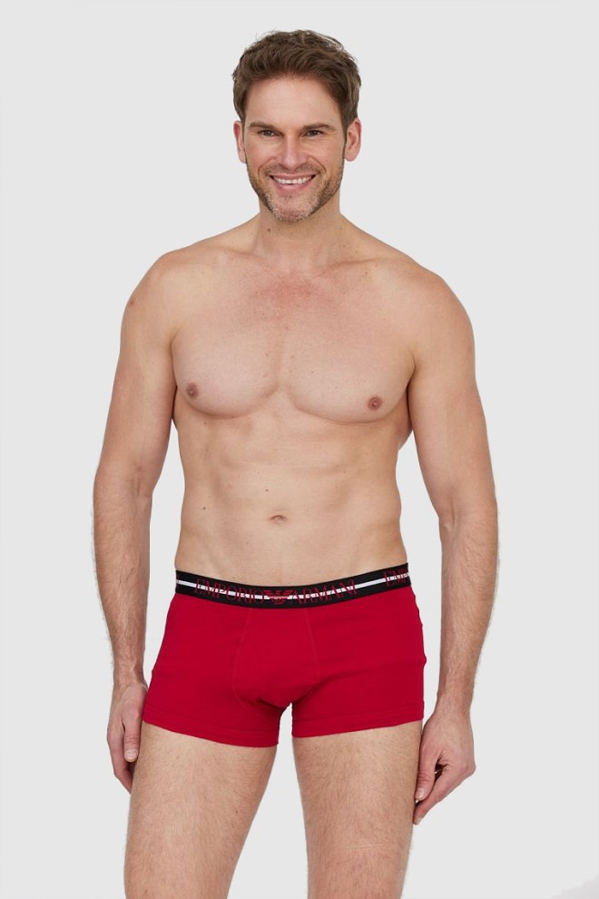 EMPORIO ARMANI Black and red boxer shorts with logo 3 packs