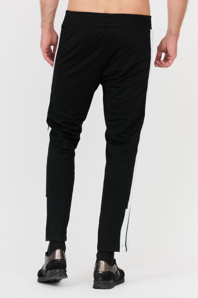 PALM ANGELS Black sweatpants with stripes