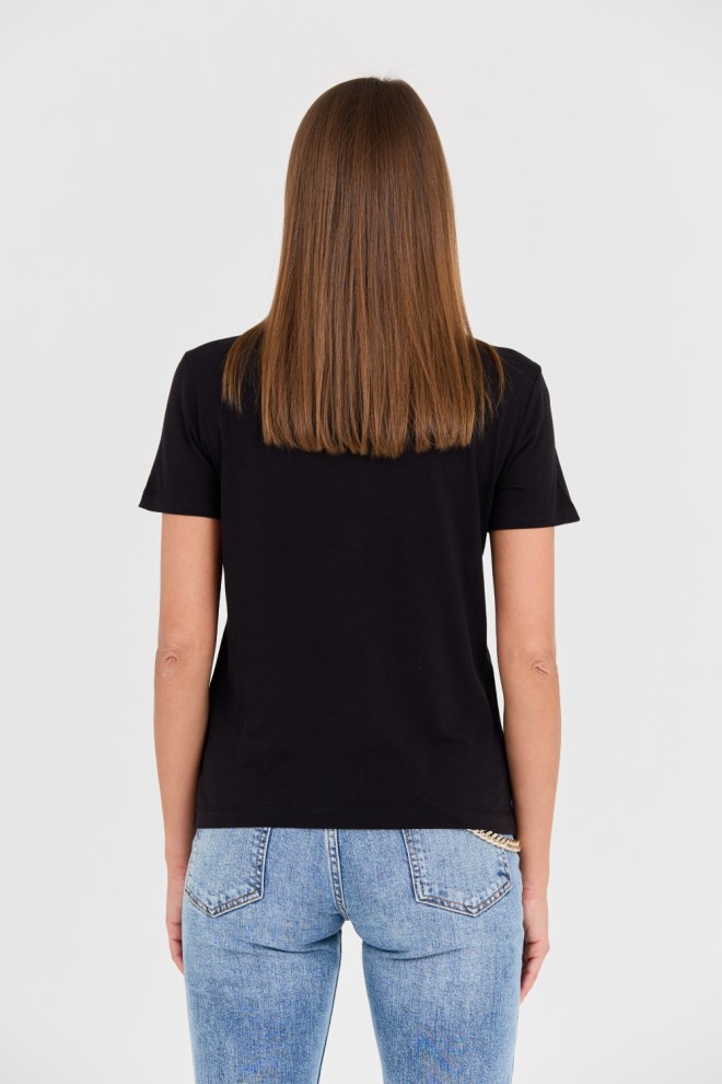 JUST CAVALLI Tricou R Gold Tiger Label negru pentru femei