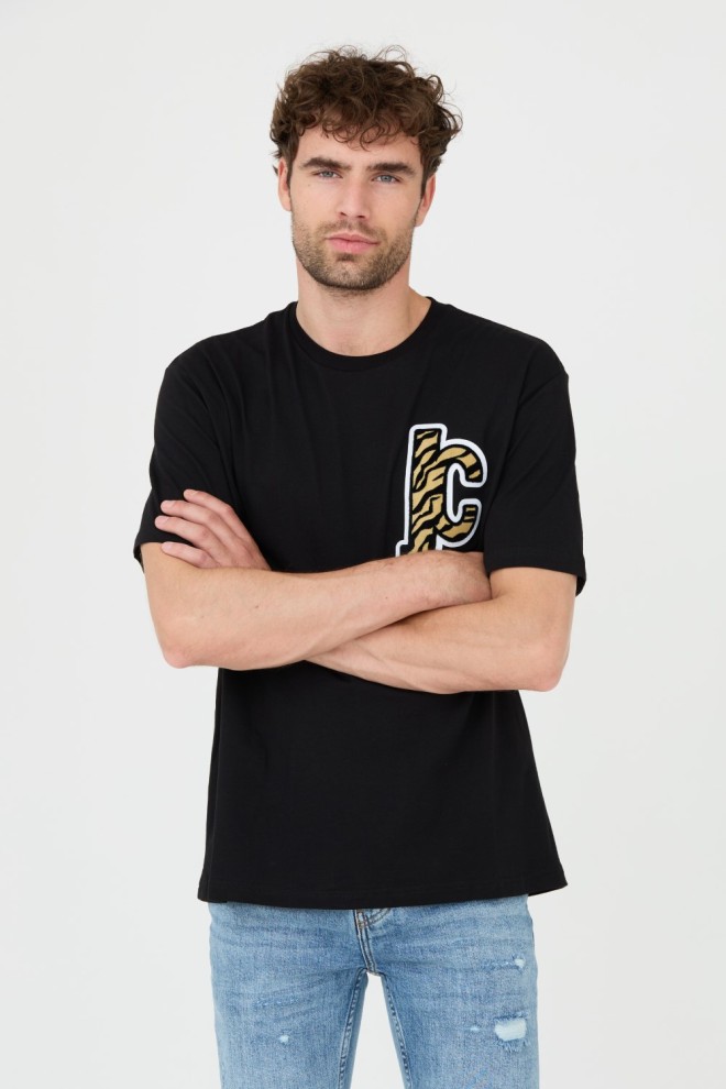 JUST CAVALLI Negru bărbați R Patch T-shirt JC