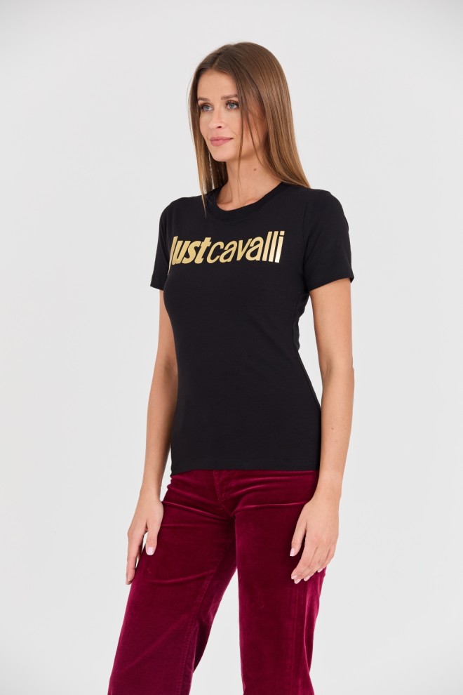 Футболка JUST CAVALLI Black Logo Gold