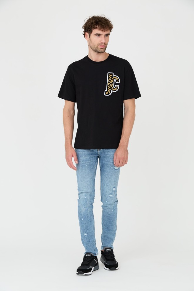 JUST CAVALLI Negru bărbați R Patch T-shirt JC
