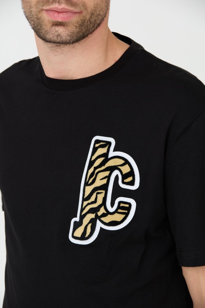 JUST CAVALLI Negru bărbați R Patch T-shirt JC