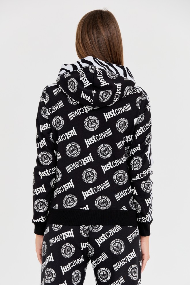 JUST CAVALLI Tricou negru Logo Tigre pentru femei