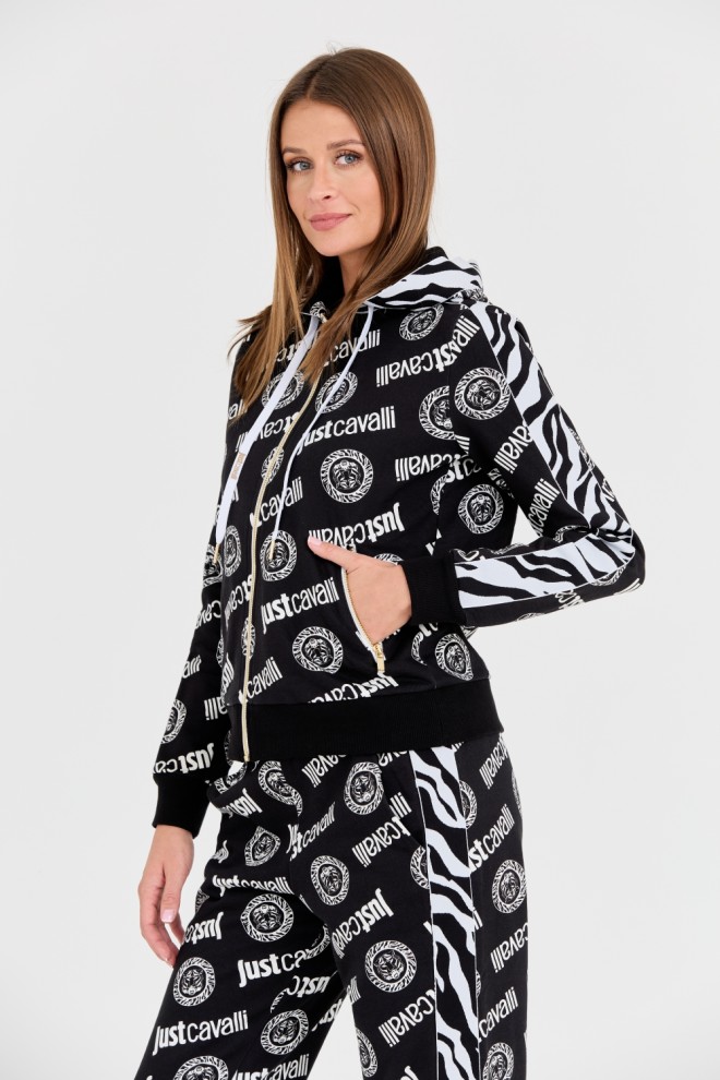 JUST CAVALLI Tricou negru Logo Tigre pentru femei