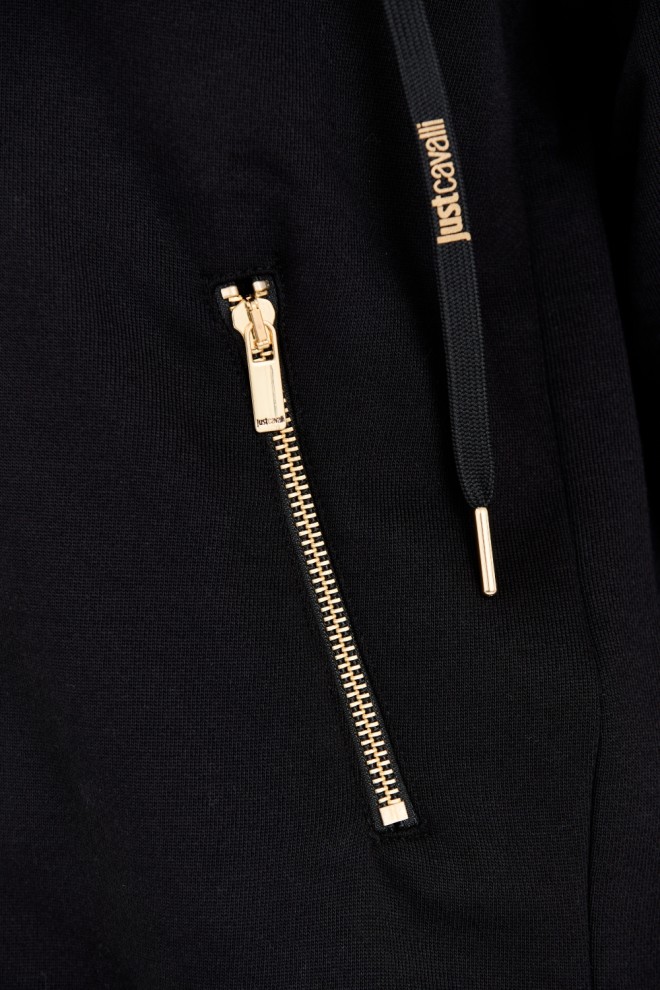 JUST CAVALLI Tricou negru pentru femei T-round Gold