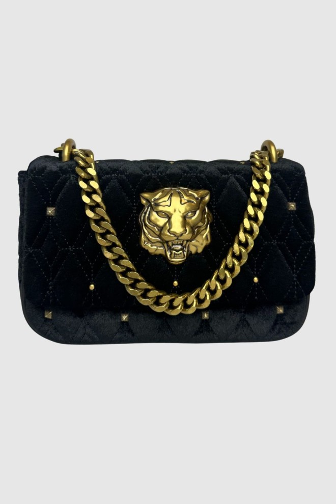 JUST CAVALLI Velvet Black Quilted Special Version Handbag