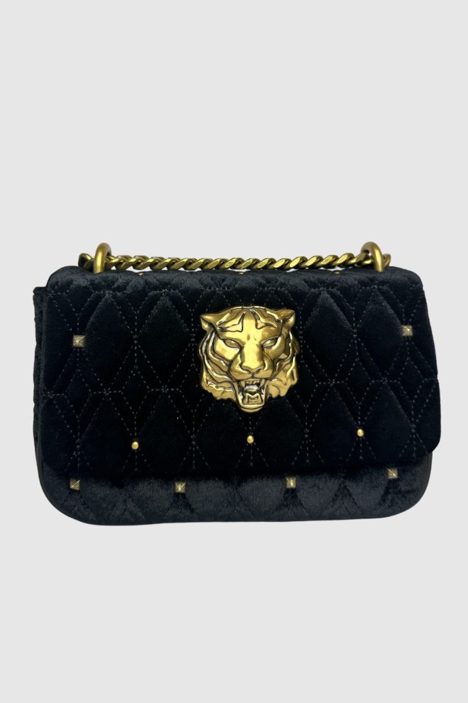 JUST CAVALLI Velvet Black Quilted Special Version Handbag