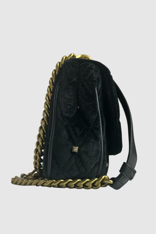 JUST CAVALLI Velvet Black Quilted Special Version Handbag