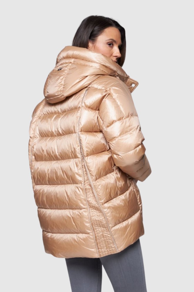 DIEGO M Geacă de puf cu glugă, bej, pentru femei