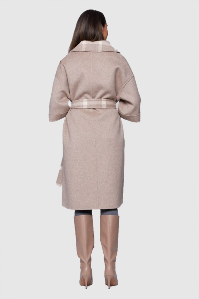 DIEGO M Palton de damă în taupe