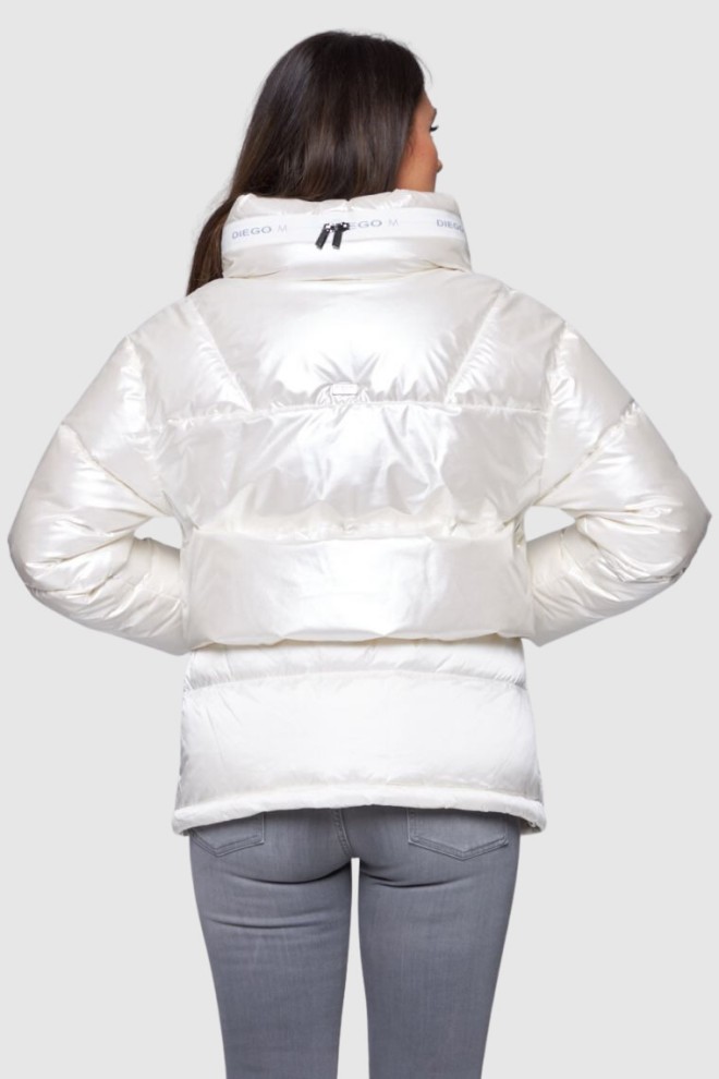 DIEGO M Ecru women's down jacket