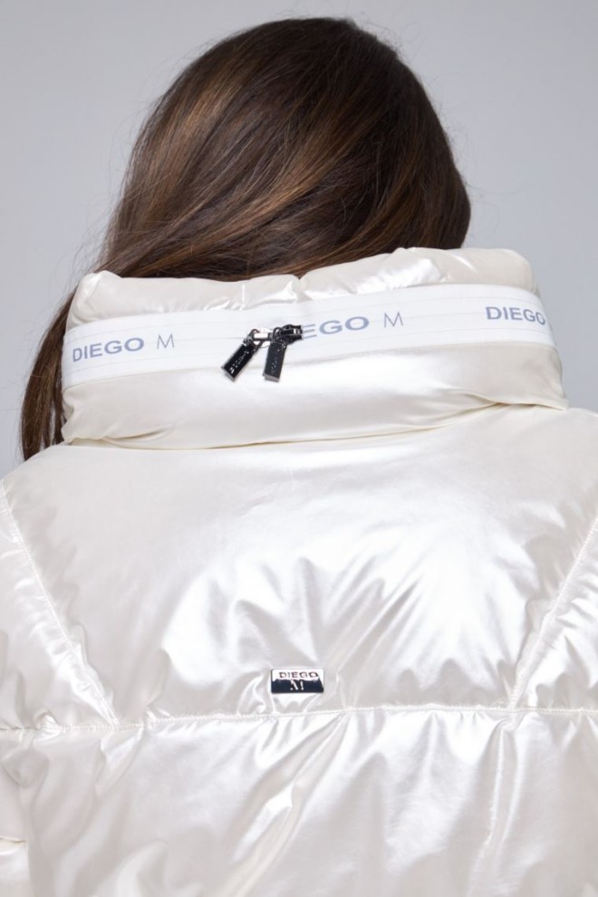 DIEGO M Ecru women's down jacket