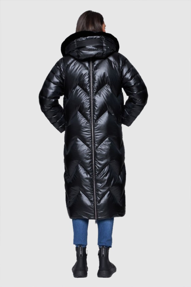 DIEGO M Double-sided black women's down coat