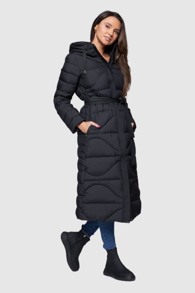 DIEGO M Long down coat with hood