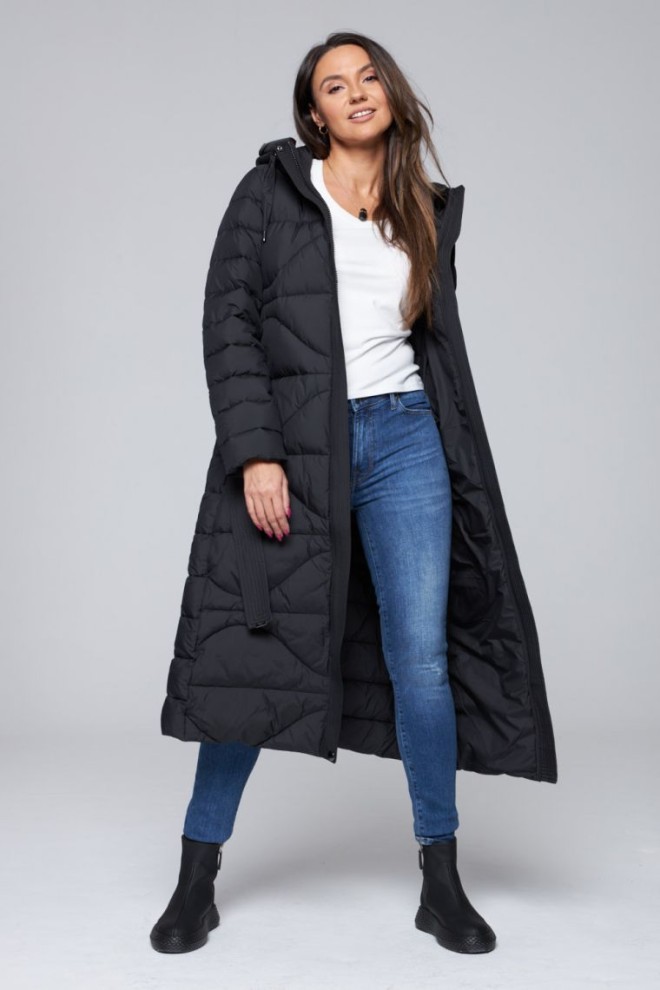 DIEGO M Long down coat with hood