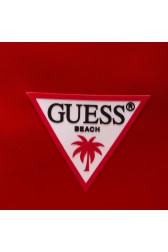 GUESS Czerwona torba plażowa z trójkątnym logo