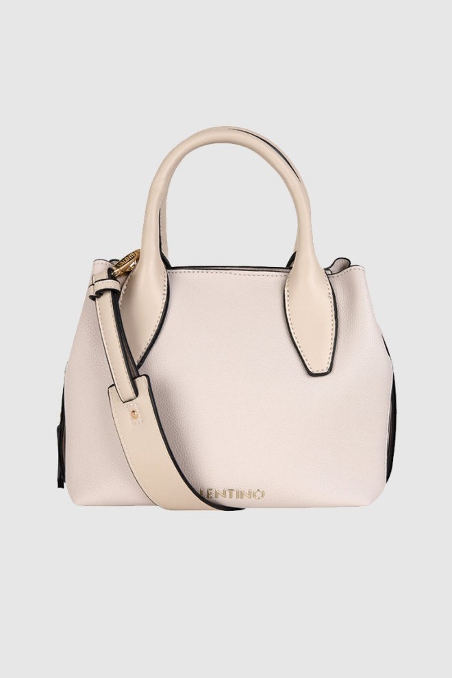 VALENTINO Small arepa tote handbag in ecru color