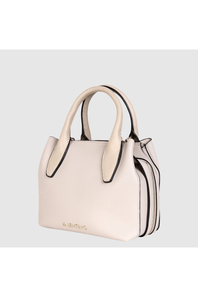 VALENTINO Small arepa tote handbag in ecru color