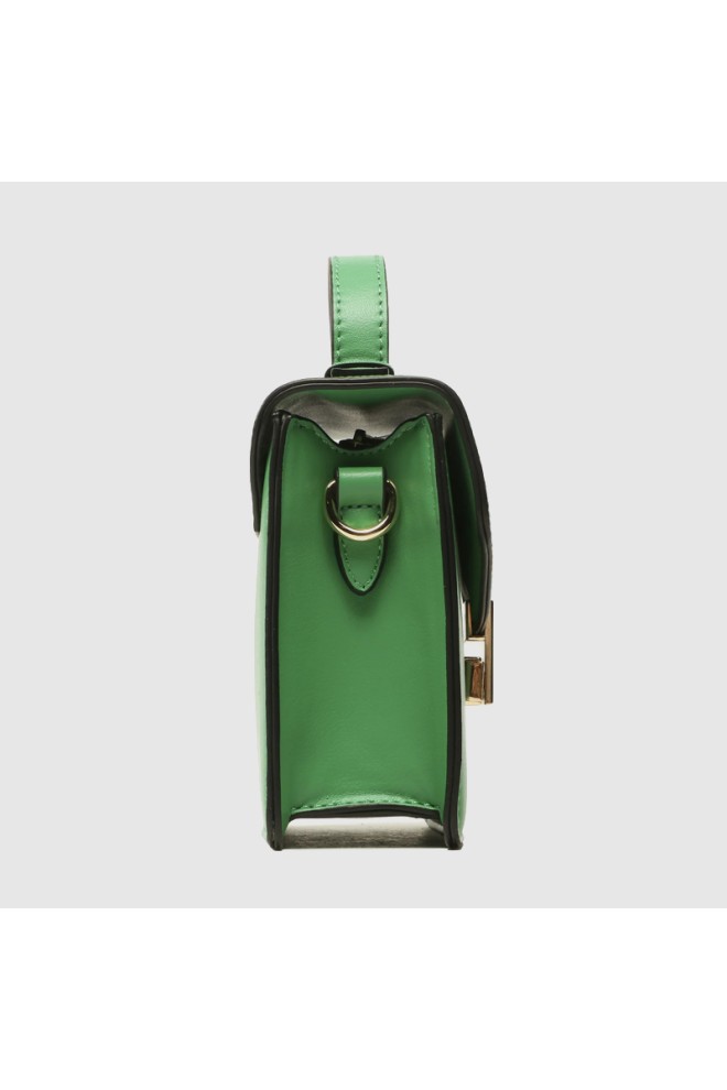 VALENTINO Small green logo trunk carrie satchel