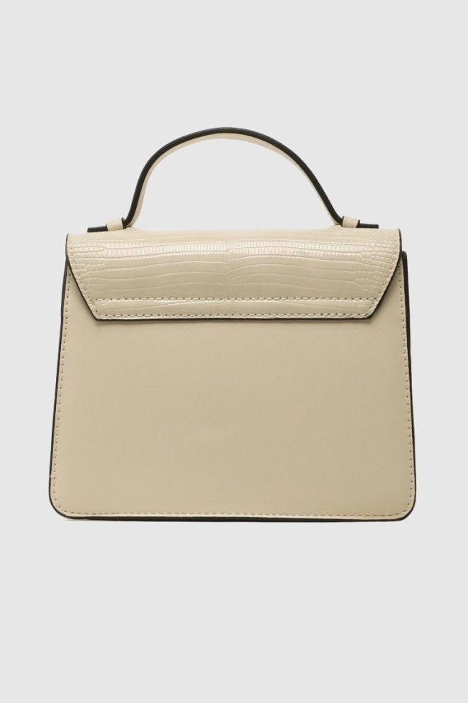 VALENTINO Mic ecru logo trunchi carrie satchel