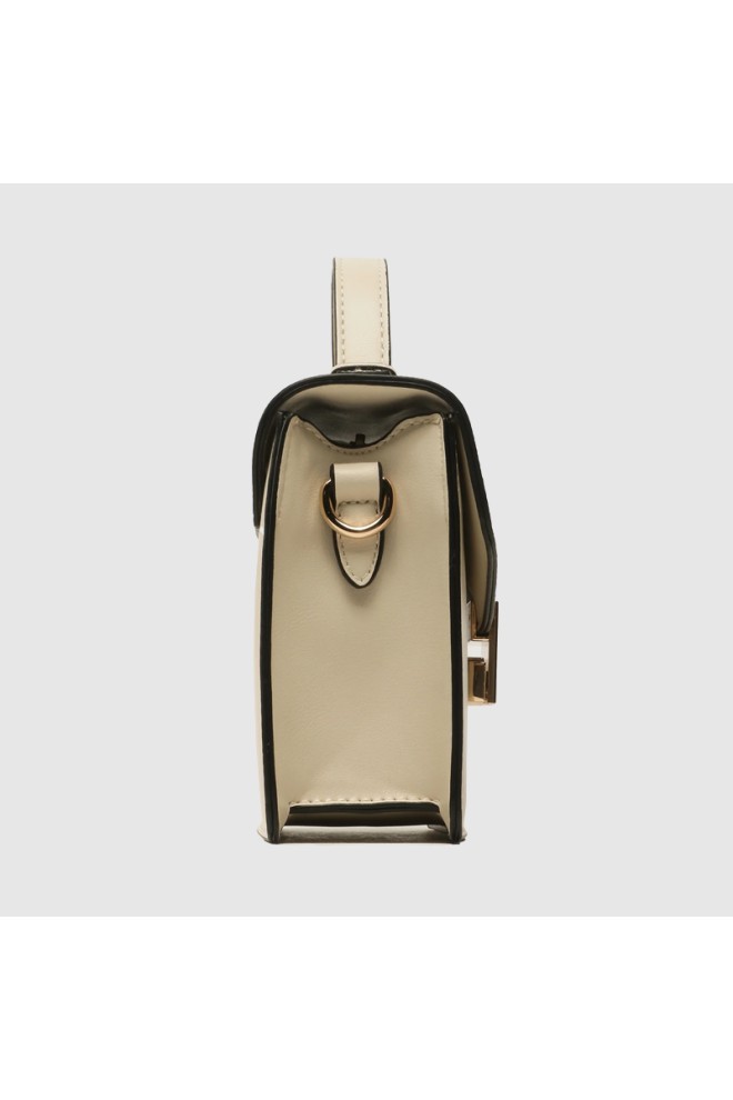 VALENTINO Mic ecru logo trunchi carrie satchel