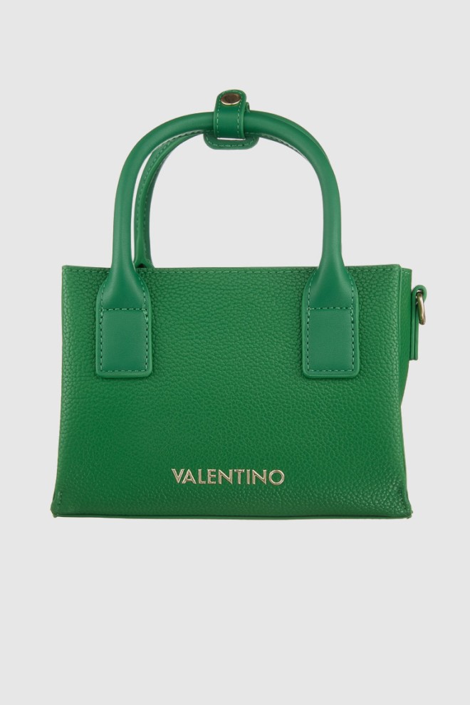 VALENTINO Green handbag textured leather seychelles shopping