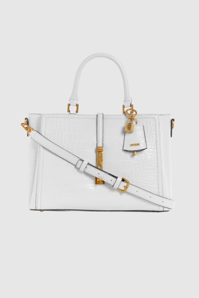 GUESS White James shopper bag