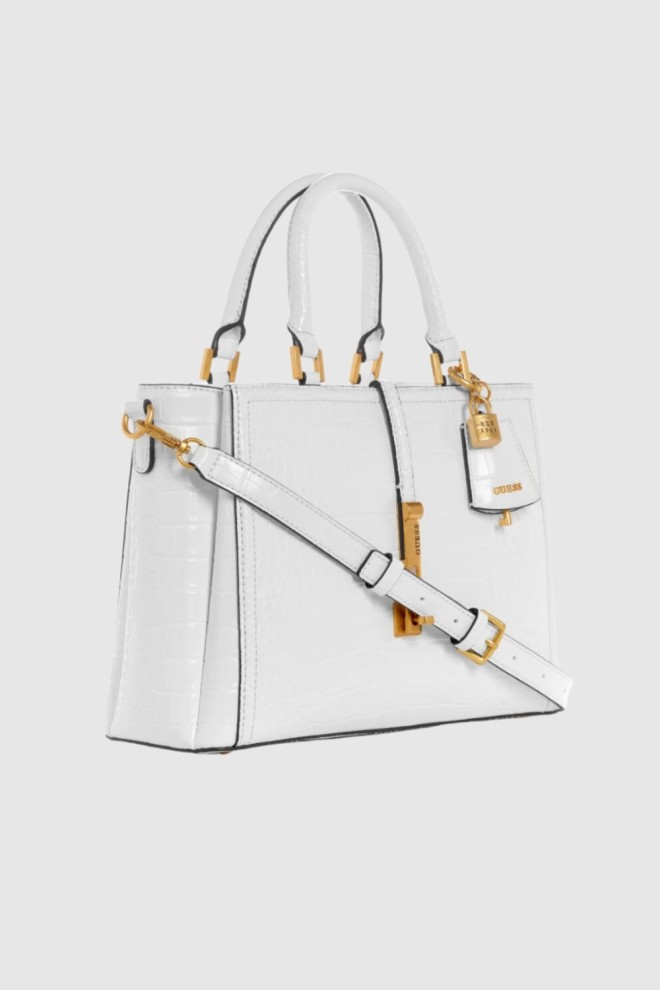 GUESS White James shopper bag