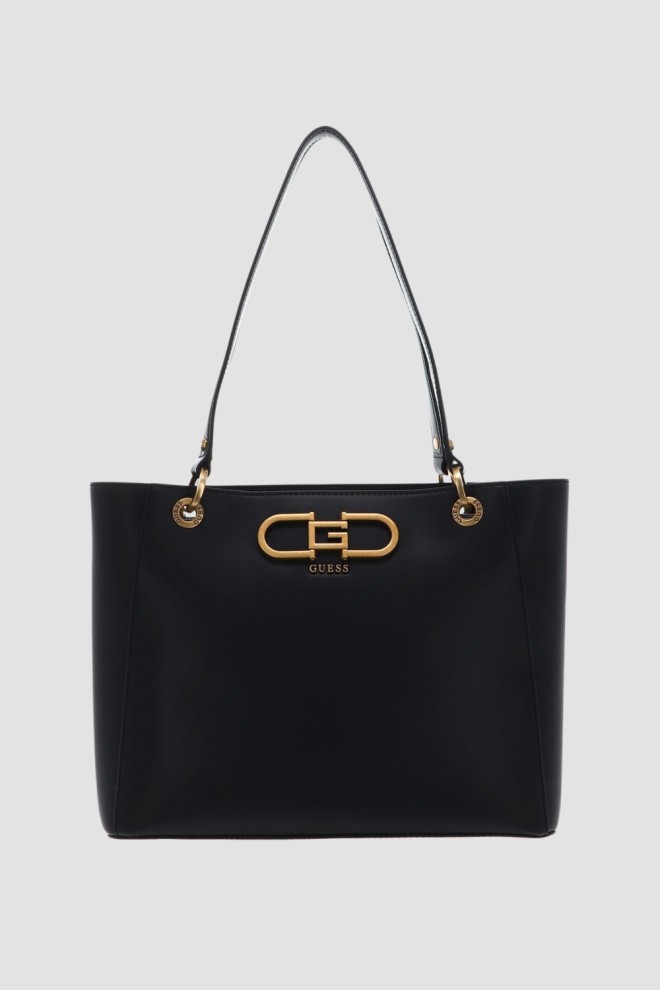 GUESS Geantă de mână mare neagră Fleet Noel
