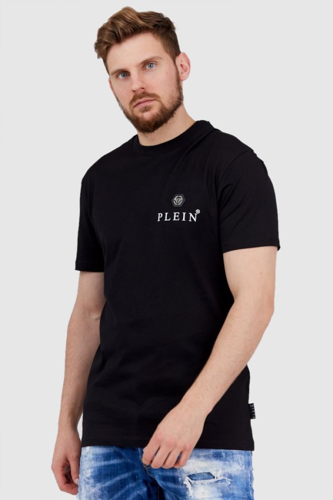 PHILIPP PLEIN Black men's round neck t-shirt ss iconic plein