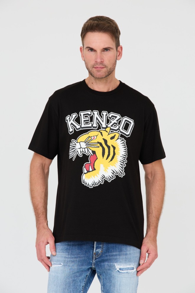 KENZO Tricou negru pentru bărbați Tiger Varsity Jungle