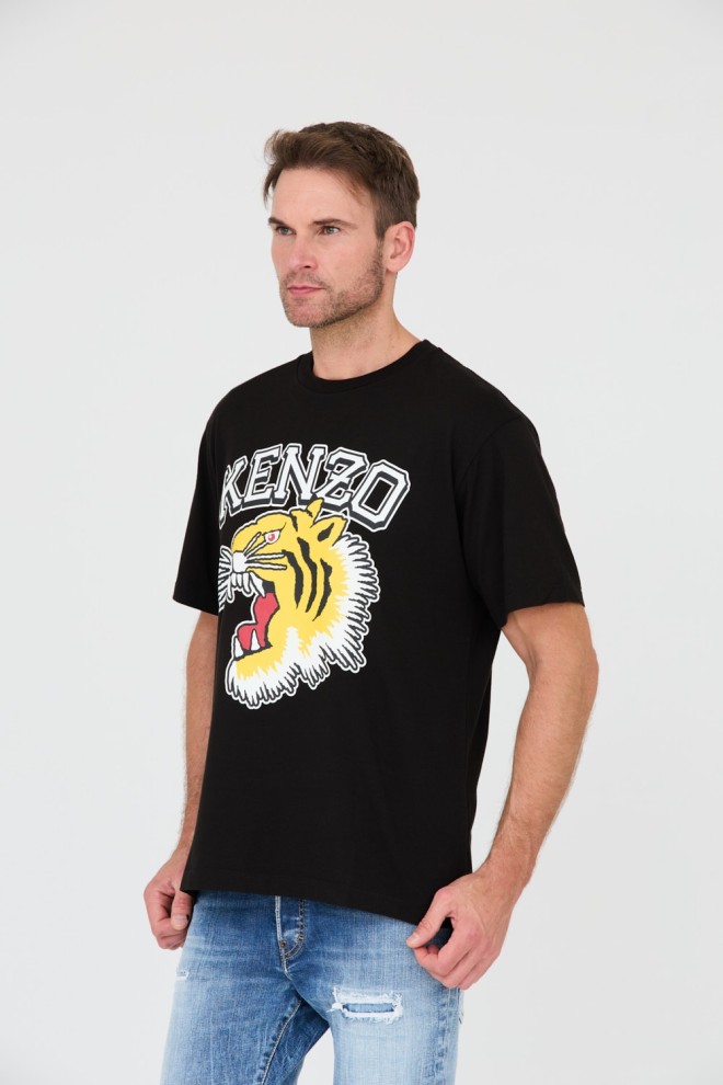 KENZO Tricou negru pentru bărbați Tiger Varsity Jungle