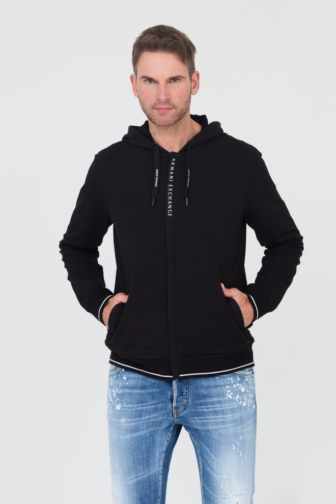 ARMANI EXCHANGE Black hooded sweatshirt