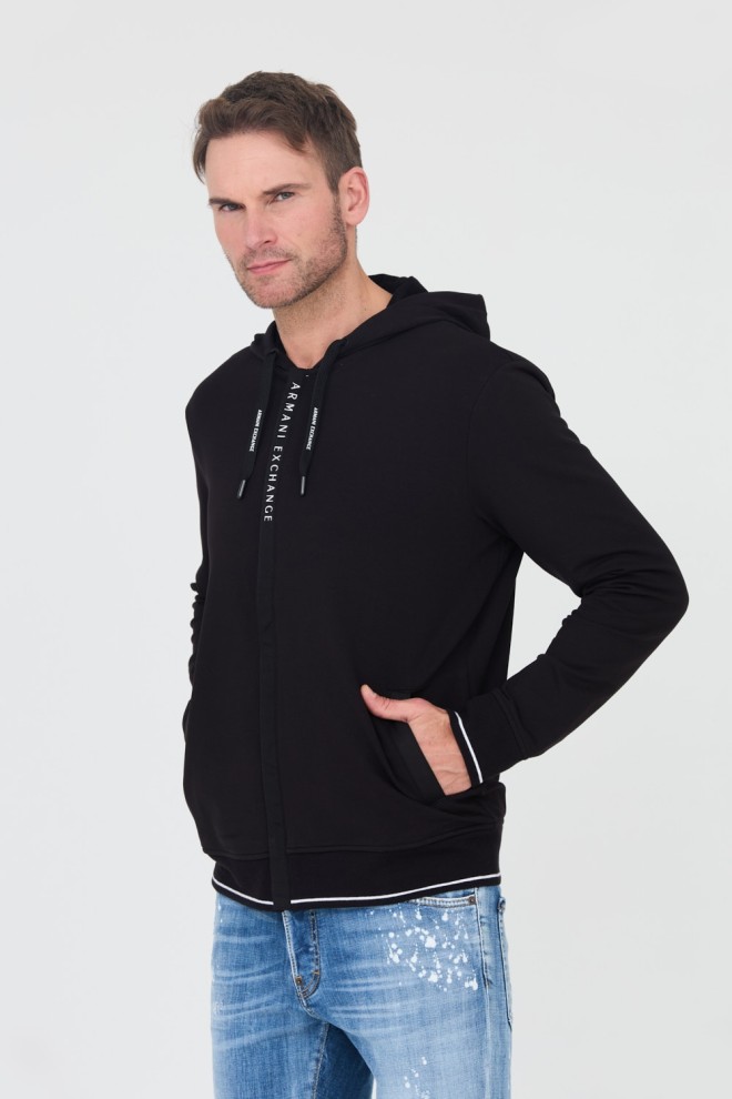 ARMANI EXCHANGE Black hooded sweatshirt