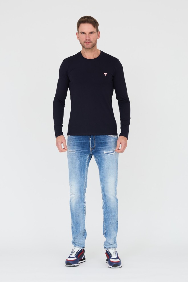GUESS Bărbați albastru marin cu mânecă lungă