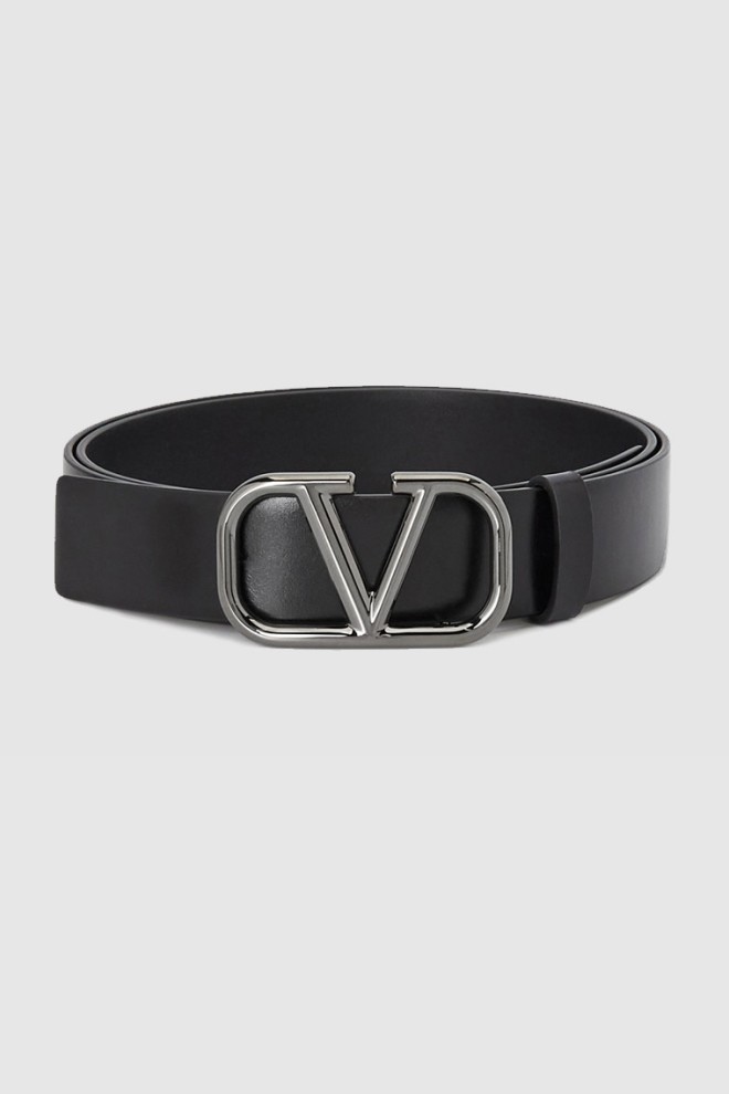 VALENTINO Garavani black men's leather belt