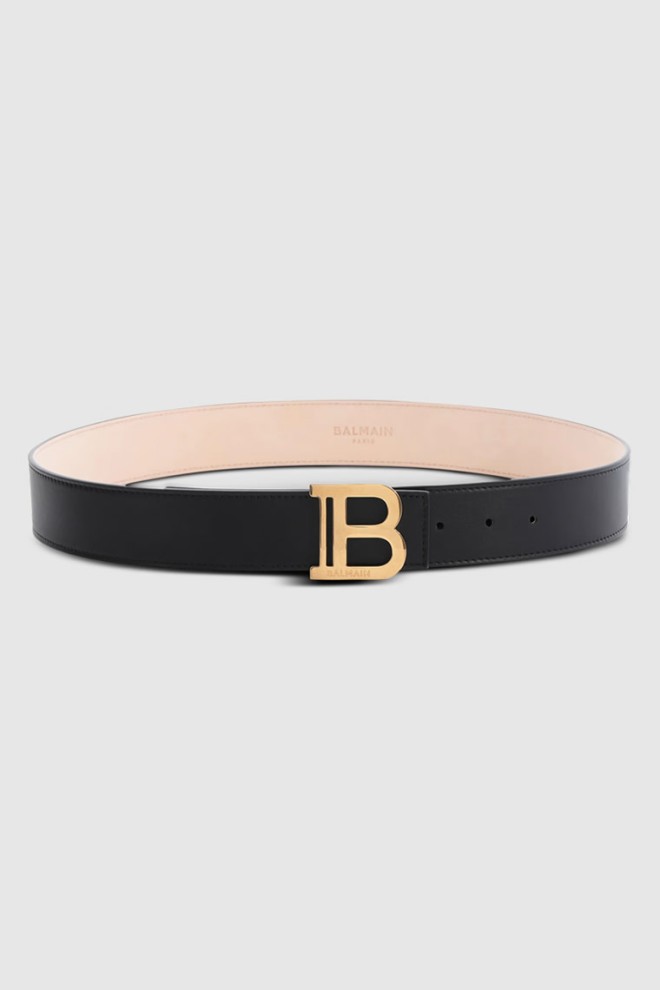 BALMAIN Curea din piele pentru femei negru 4cm B-Belt