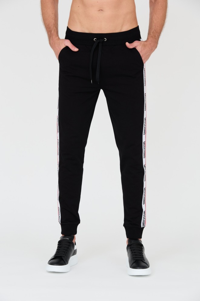 MOSCHINO Black sweatpants with stripes