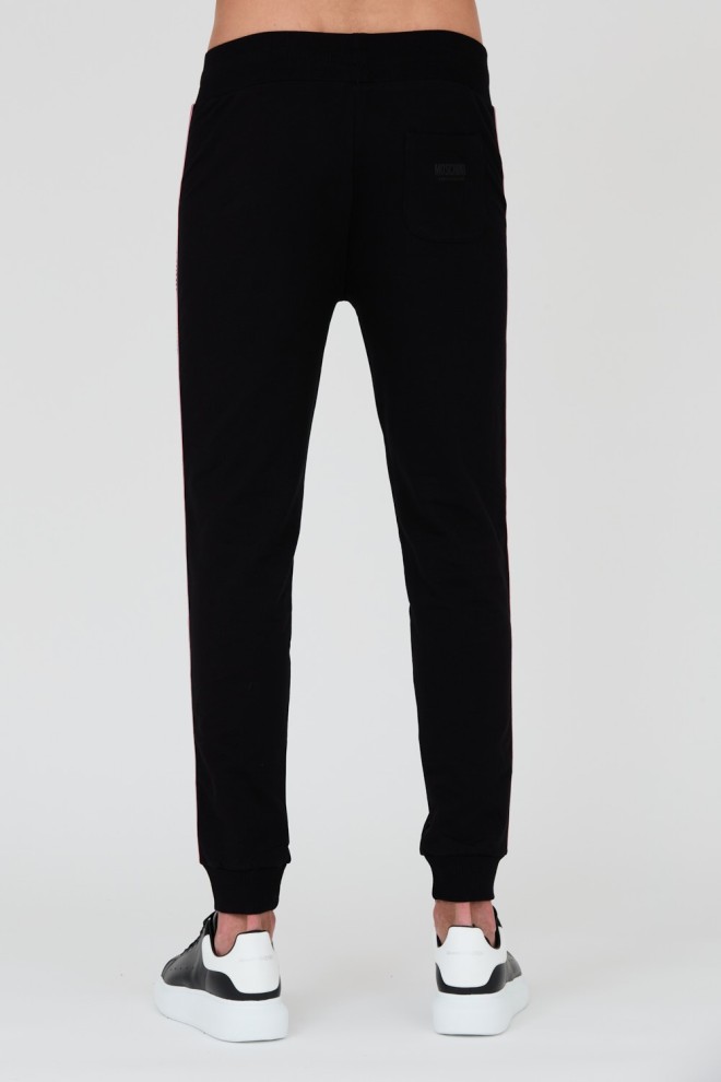 MOSCHINO Black sweatpants with stripes