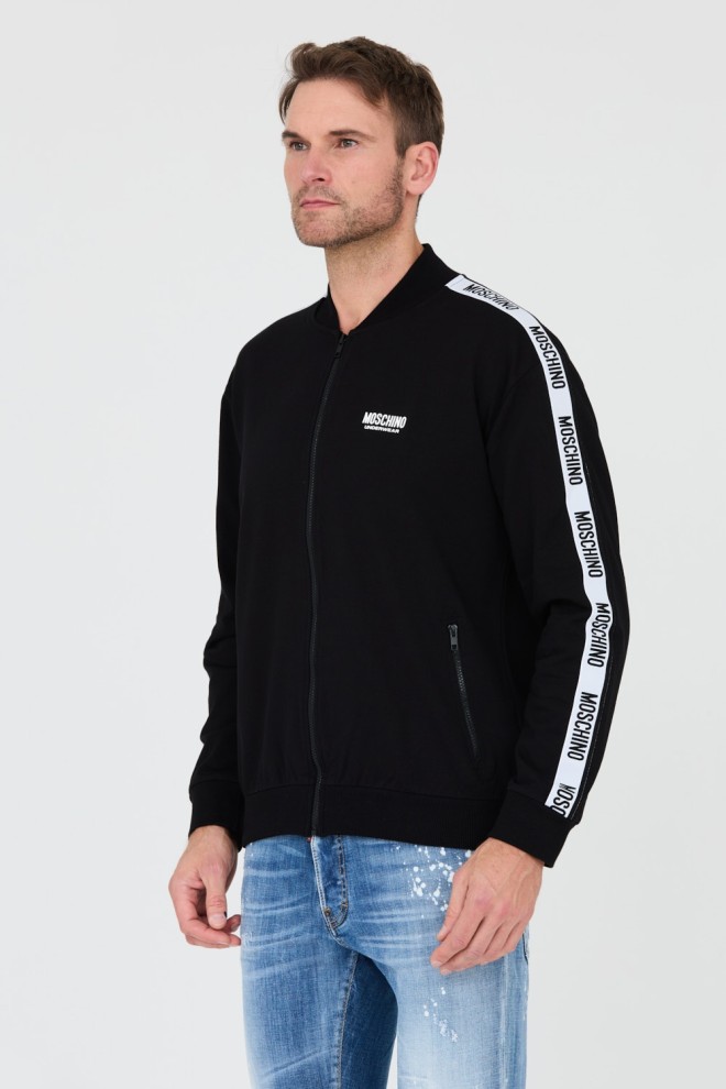 MOSCHINO Black sweatshirt with stripes