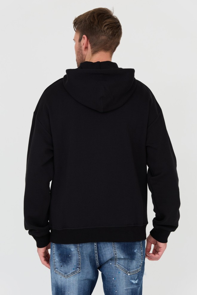 JUST CAVALLI Black hoodie with Mix Patches