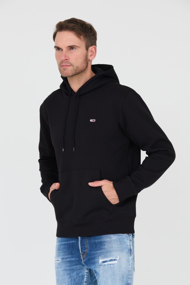 TOMMY JEANS Black hooded sweatshirt