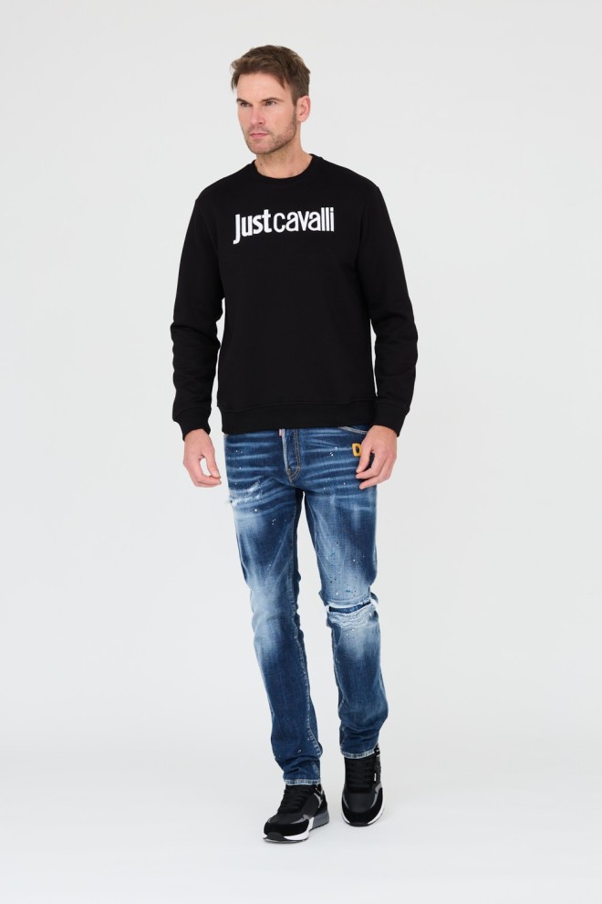 JUST CAVALLI Black R Logo Sweatshirt