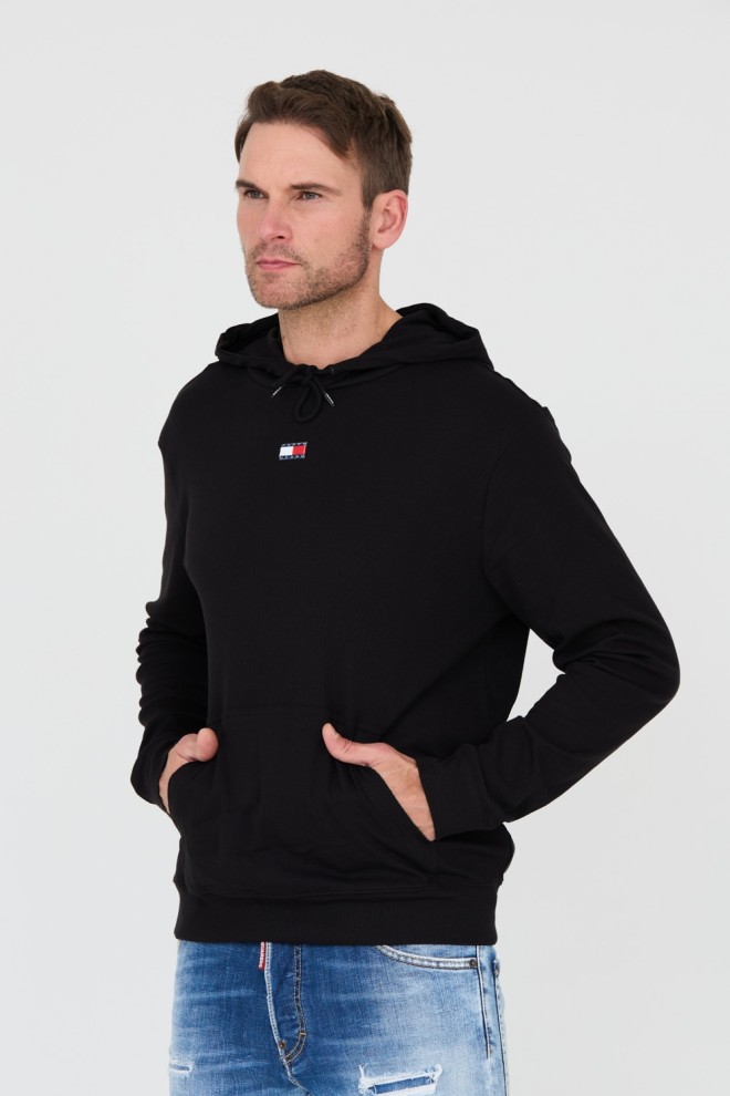 TOMMY JEANS Black hooded sweatshirt